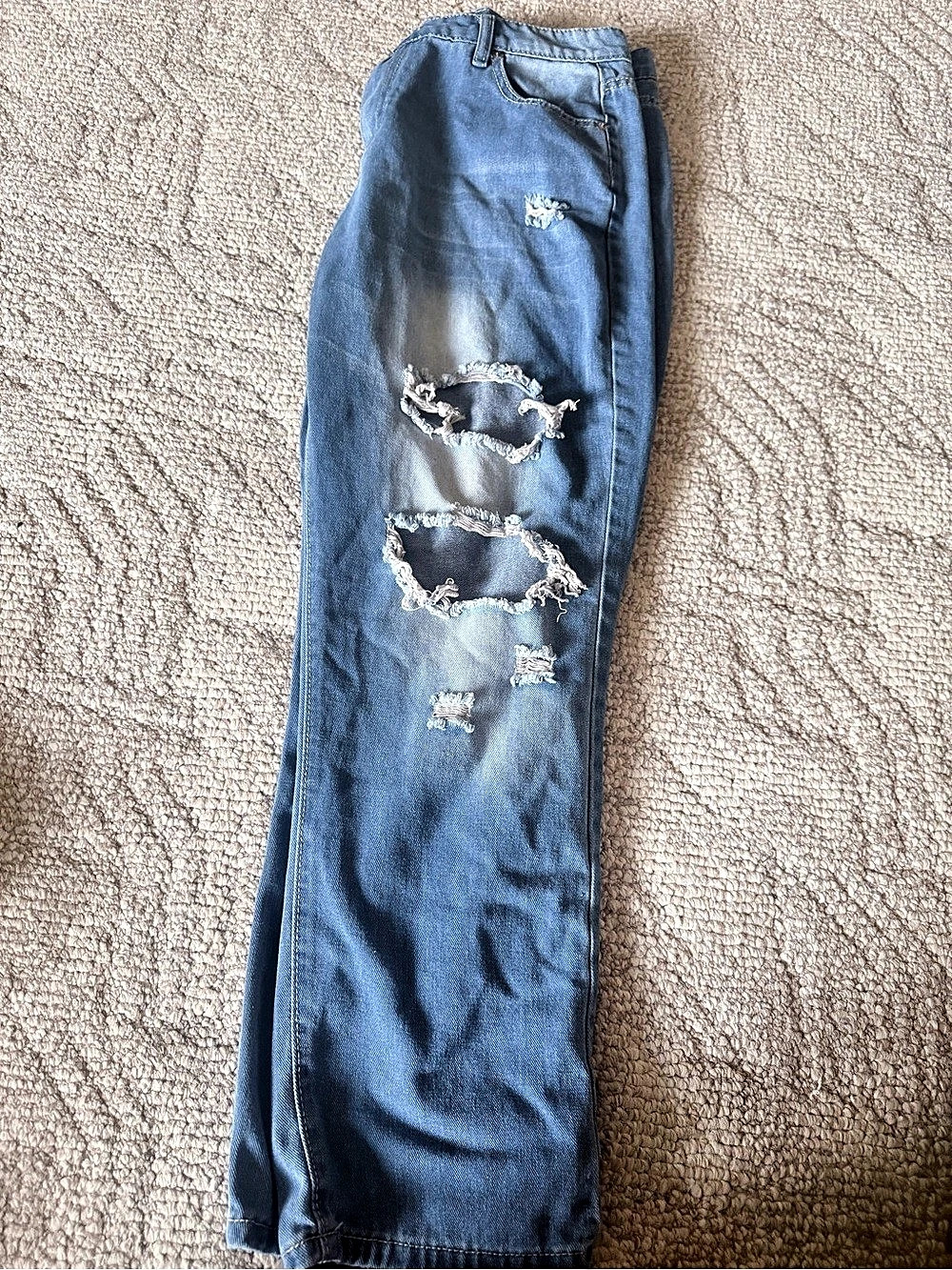 Distressed Blue Skinny Jeans